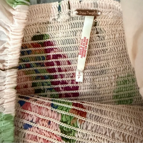 Free People Morning Glory Maxi Dress Floral Boho Smocked Tea Combo Size S EUC - Picture 9 of 11